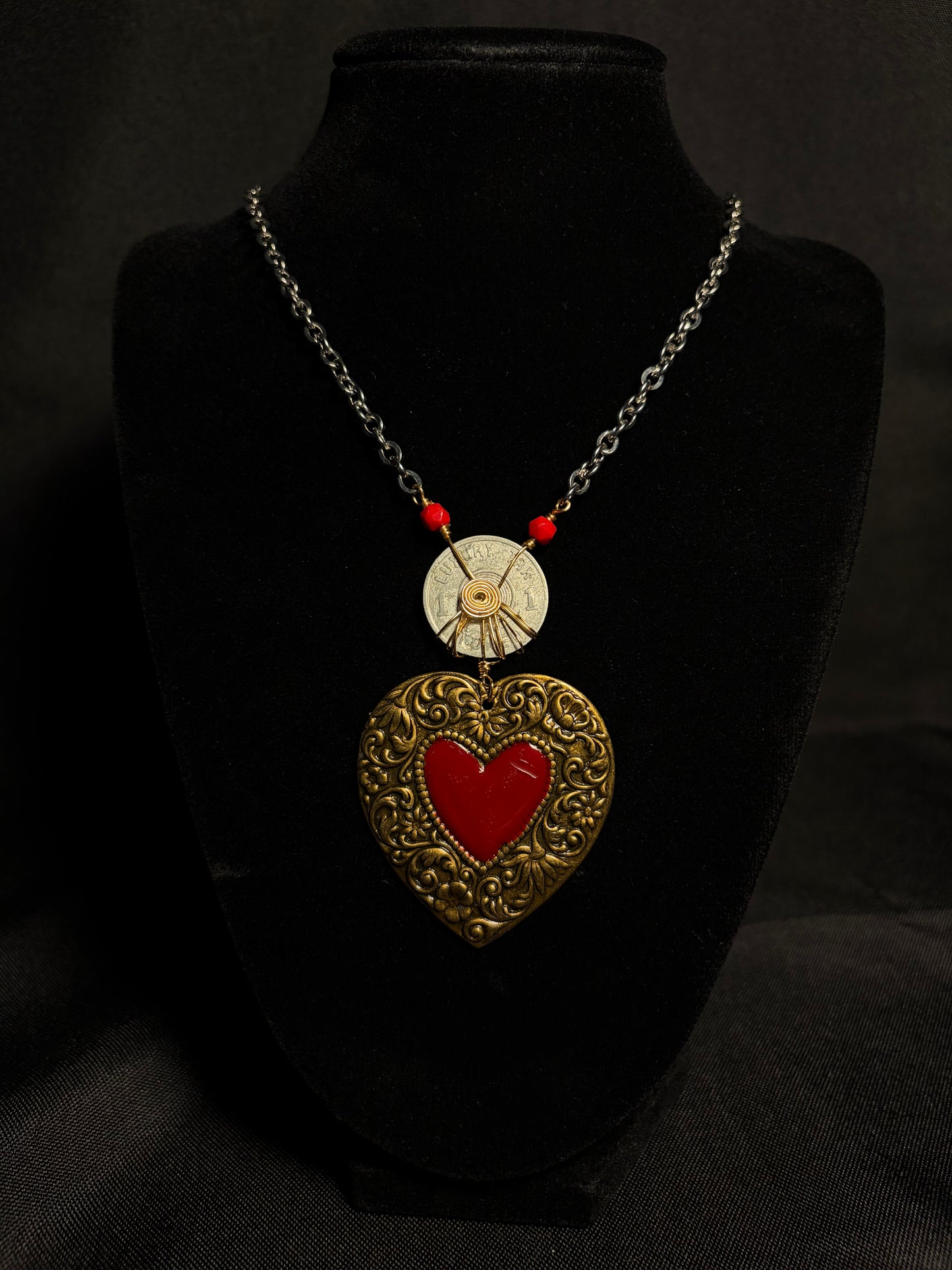 Heart and Coin Necklace