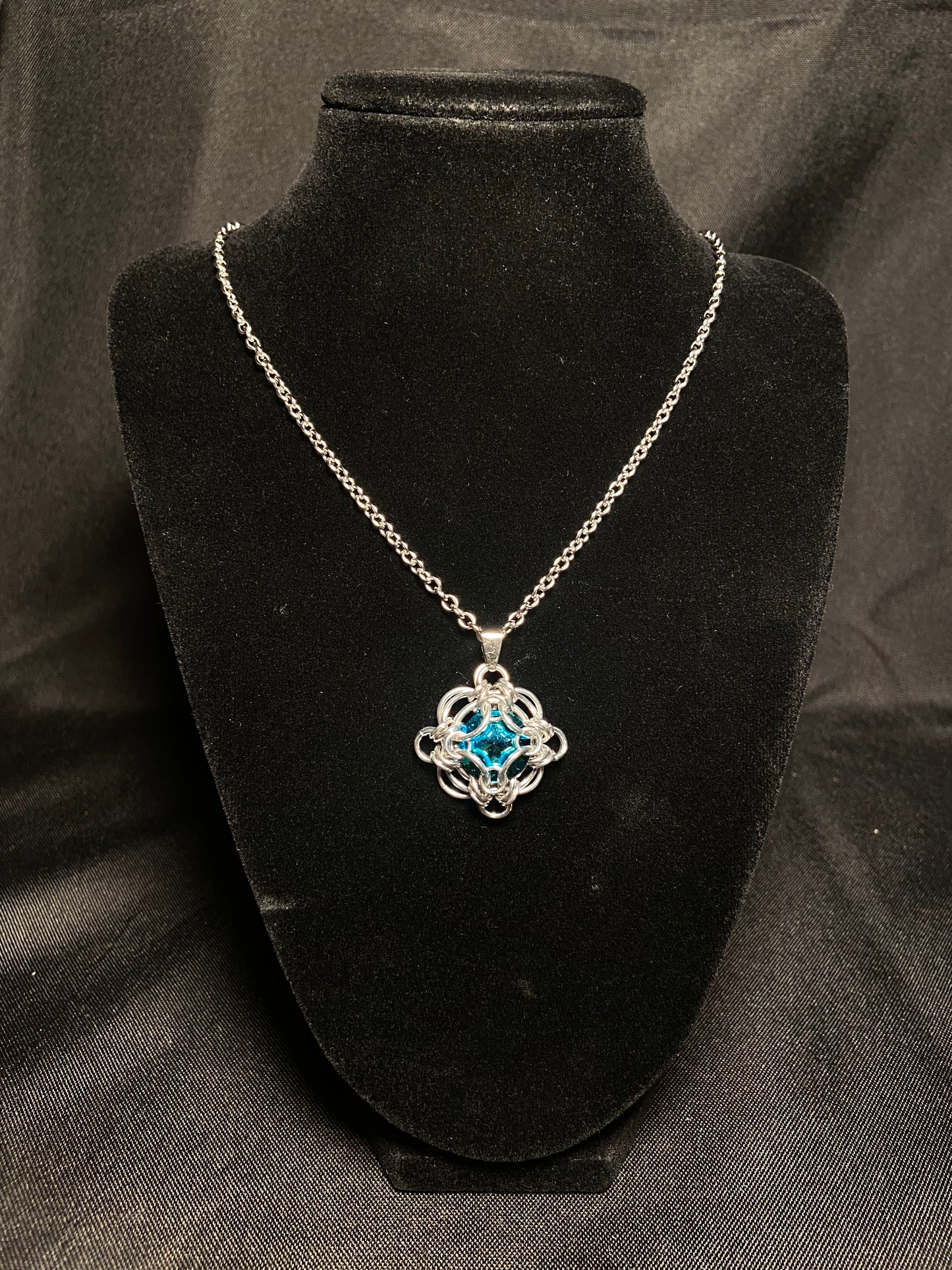 Labyrinth Blue Crystal Necklace