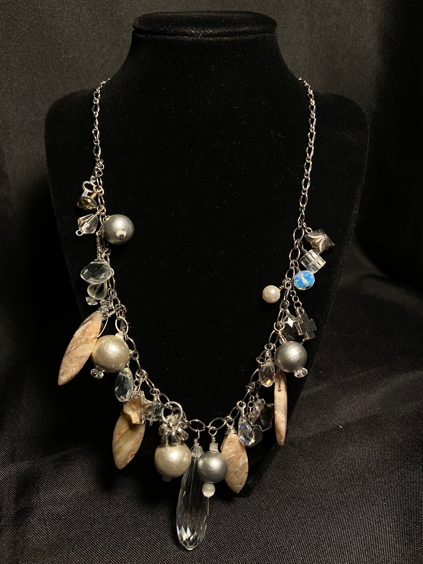 Opals and Cotton Pearls Necklace