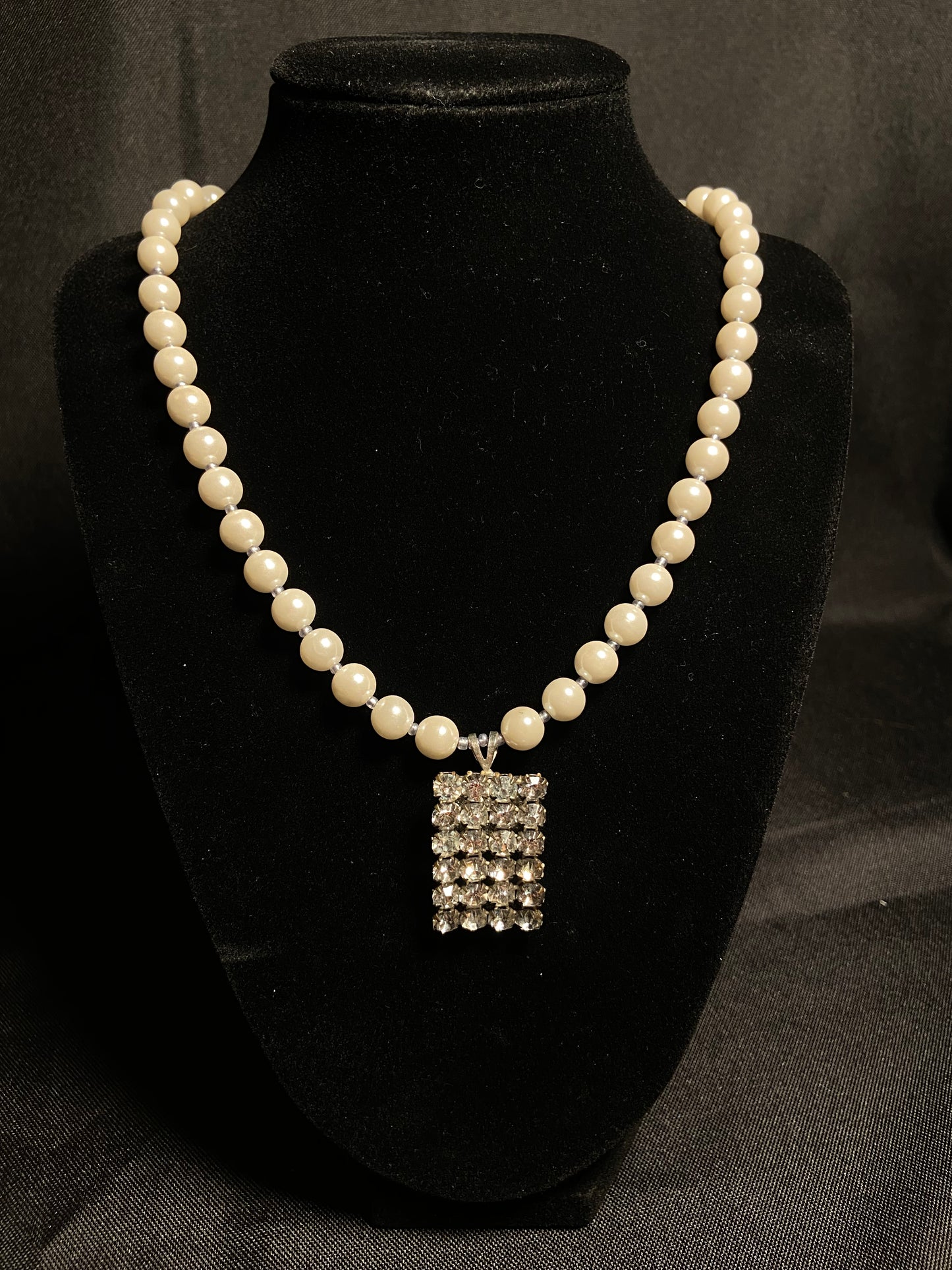 Rhinestone and Pearl Necklace