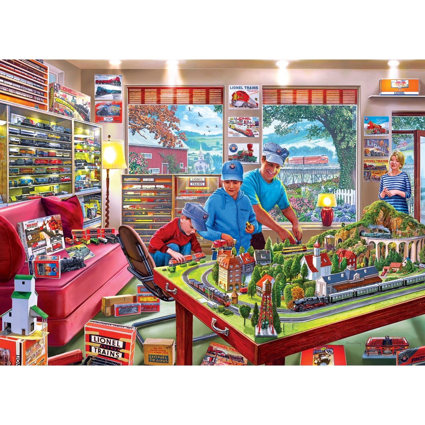 Lionel Trains - The Boy's Playroom 1000 Piece Puzzle