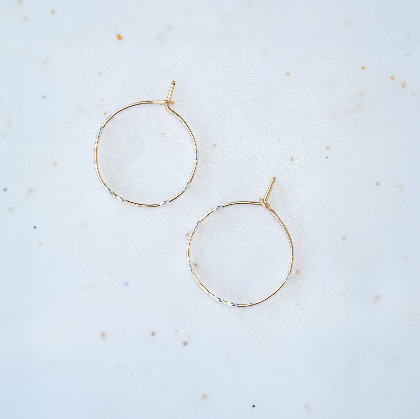 Cosmos Gold & Silver Dotted Circle Minimal Hoop Earrings