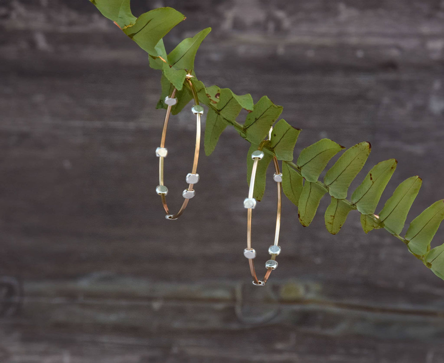 Cosmos Gold & Silver Dotted Circle Minimal Hoop Earrings