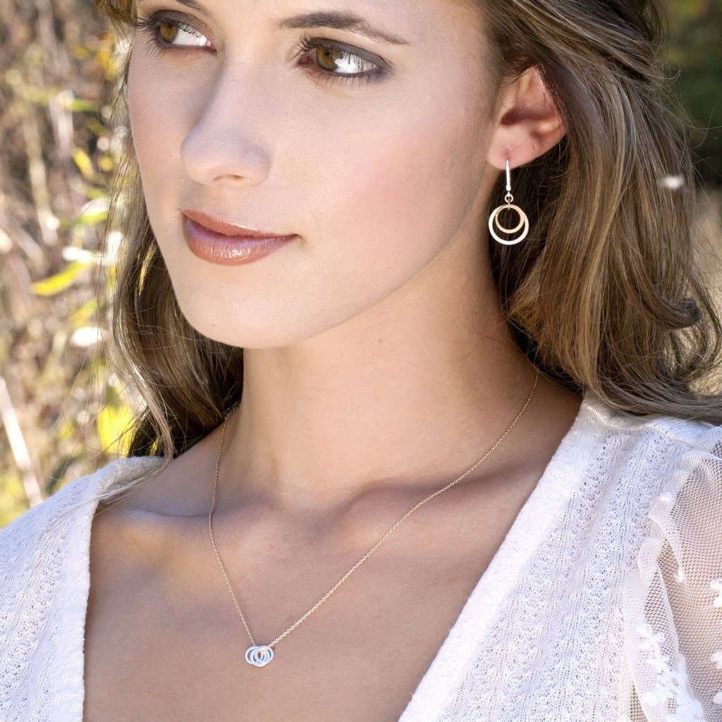 Cluster Necklace - Gold Filled Chain Sterling Silver Circles