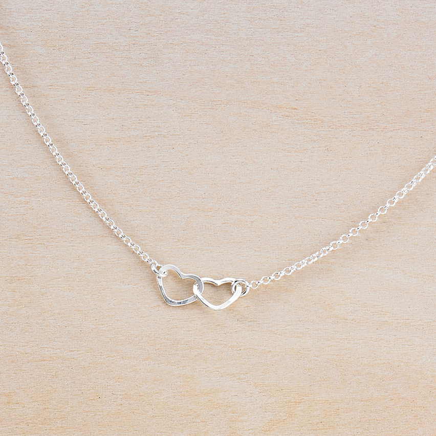 Two Tiny Hearts Necklace in Sterling Silver Valentine's Day