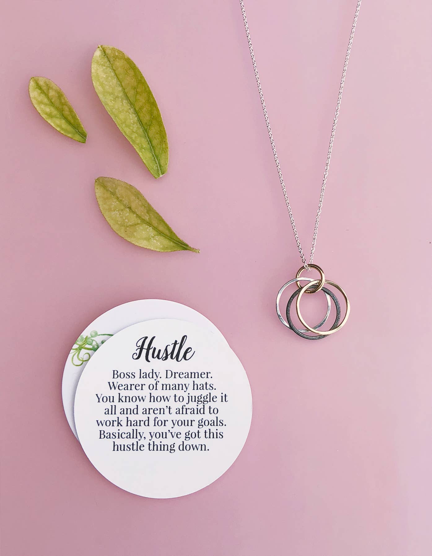 Hustle Necklace - Lady Boss Dreamer Entrepreneur Gift