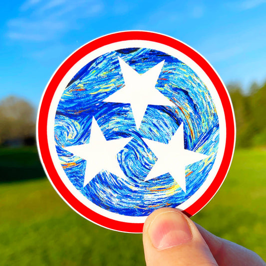 VINYL STICKER: Tennessee State Flag (Van Gogh Starry Night)