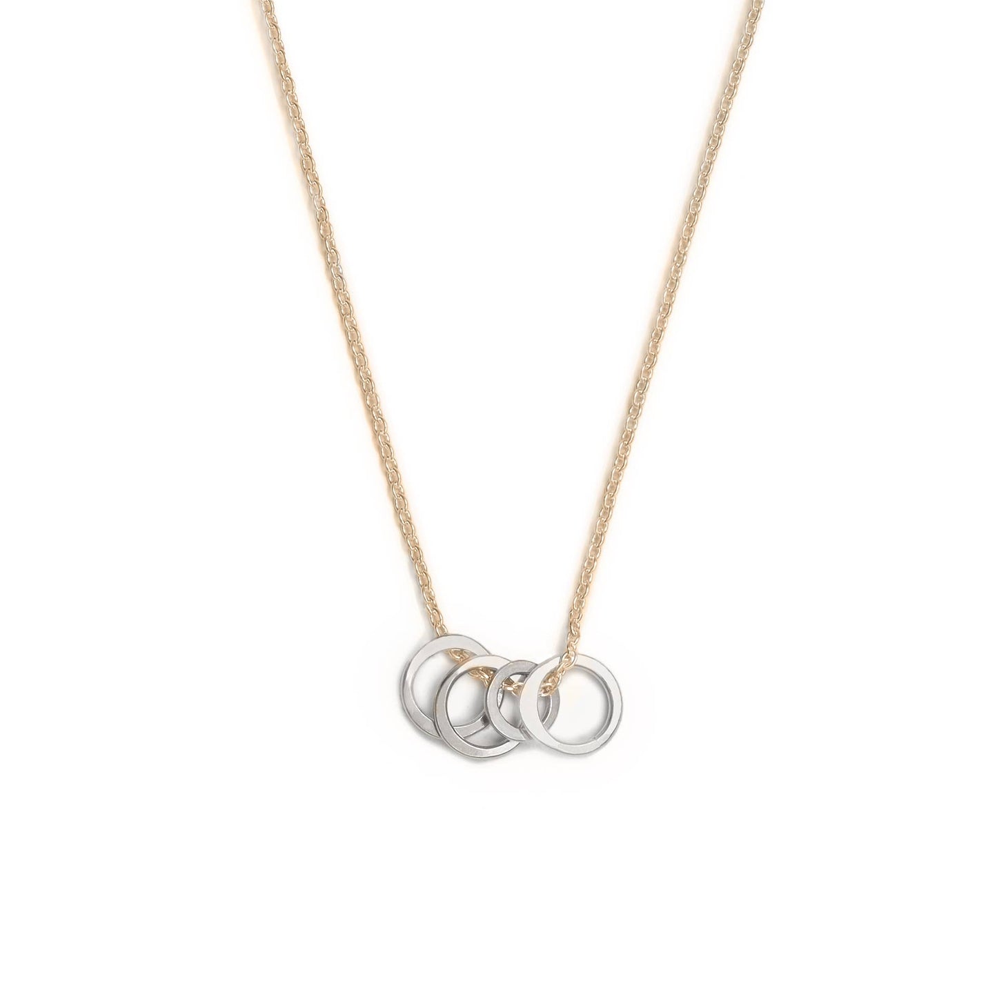 Cluster Necklace - Gold Filled Chain Sterling Silver Circles