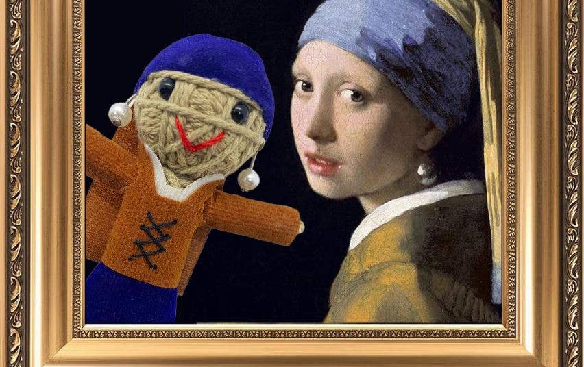 Girl with a Pearl Earring String Doll Keychain