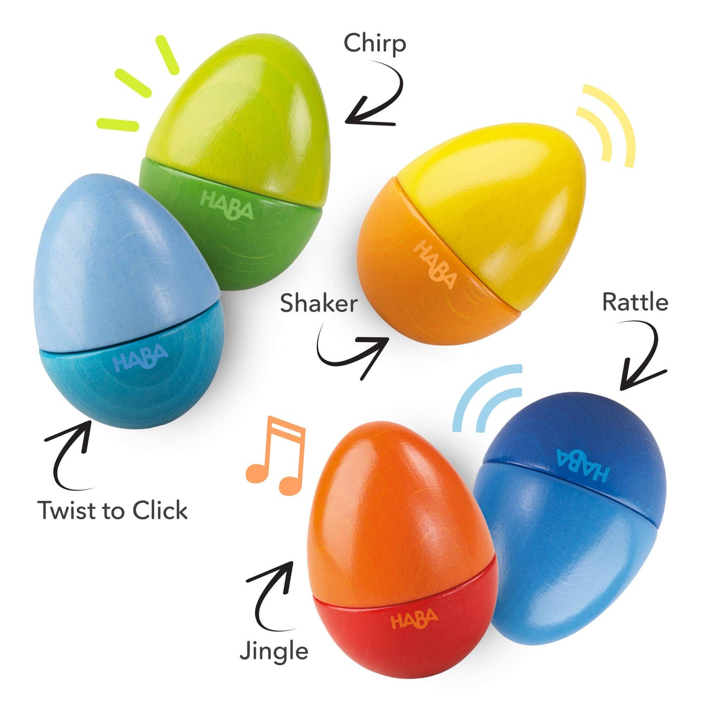 Fun with Sounds Wooden Eggs – Sensory Toys