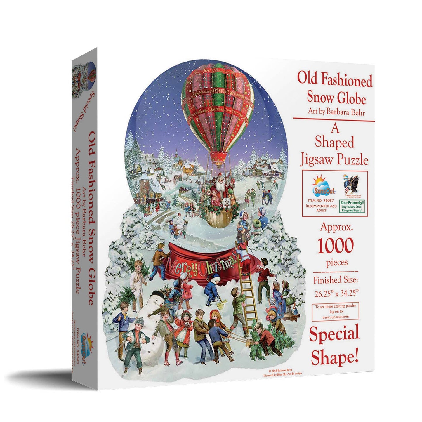 0301 Old Fashioned Snow Globe SHAPED Puzzle