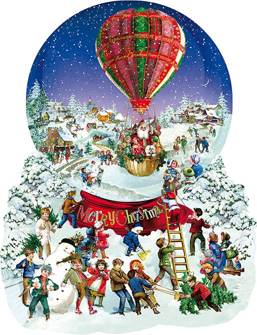 0301 Old Fashioned Snow Globe SHAPED Puzzle
