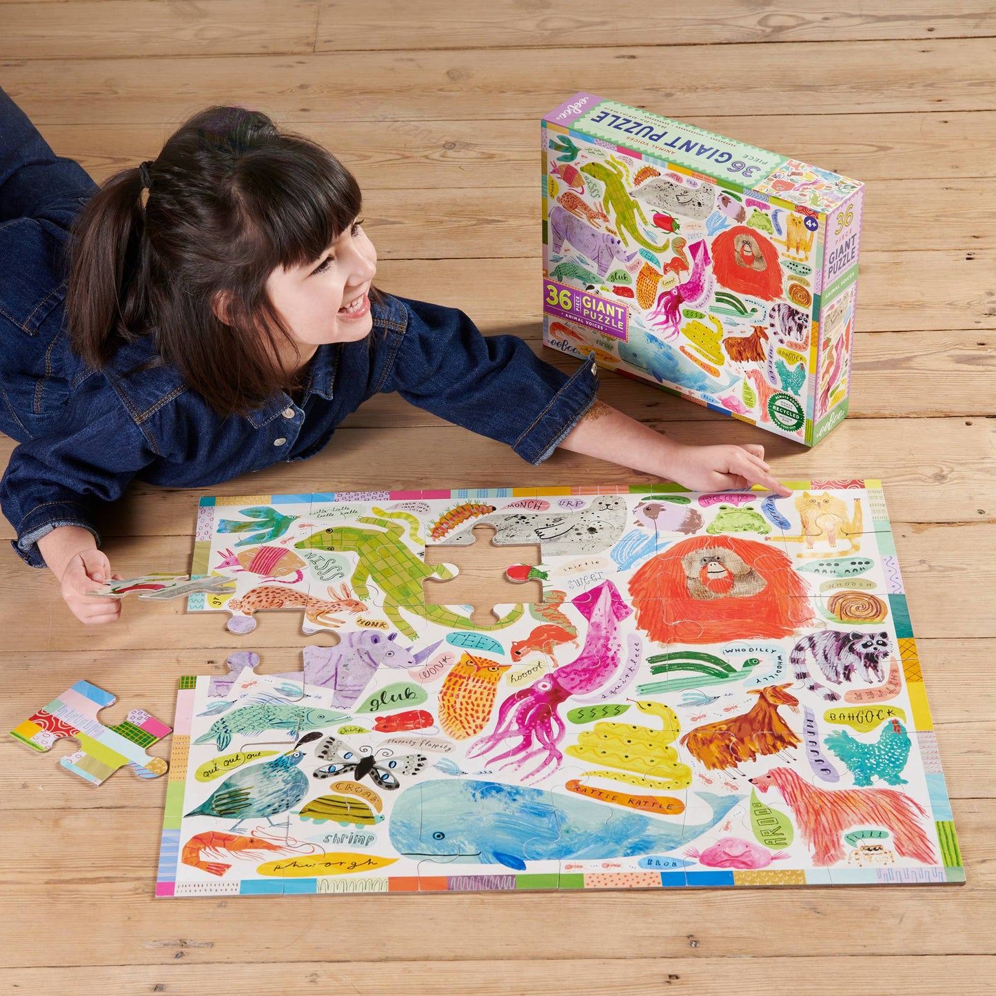 Animal Voice 36 Piece Giant Rectangular Puzzle