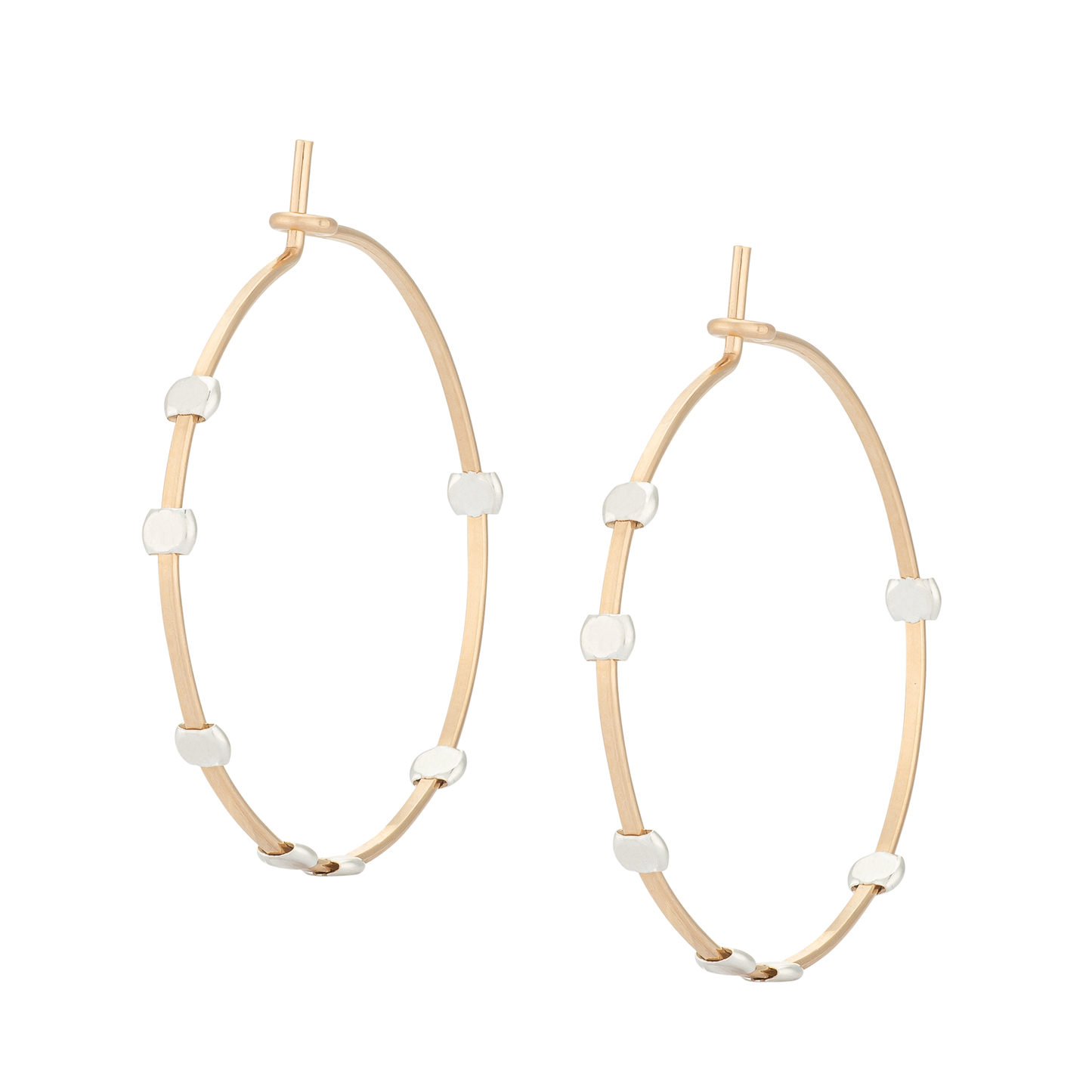 Cosmos Gold & Silver Dotted Circle Minimal Hoop Earrings