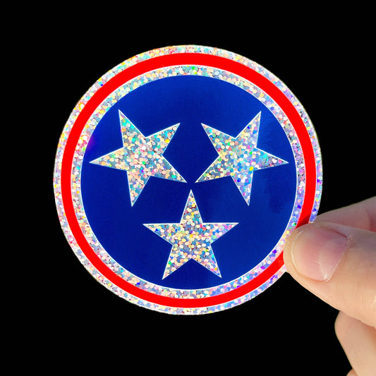 GLITTER STICKER: Tennessee State Flag
