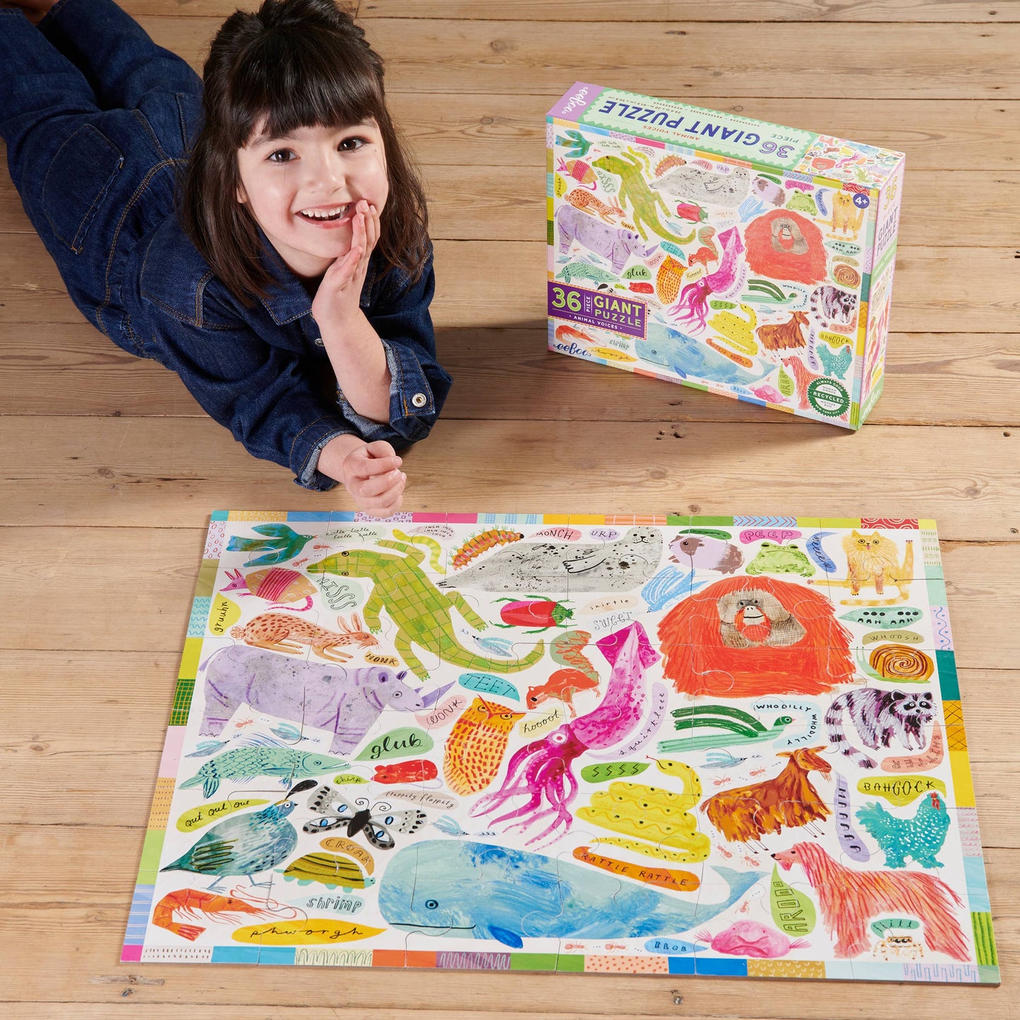 Animal Voice 36 Piece Giant Rectangular Puzzle