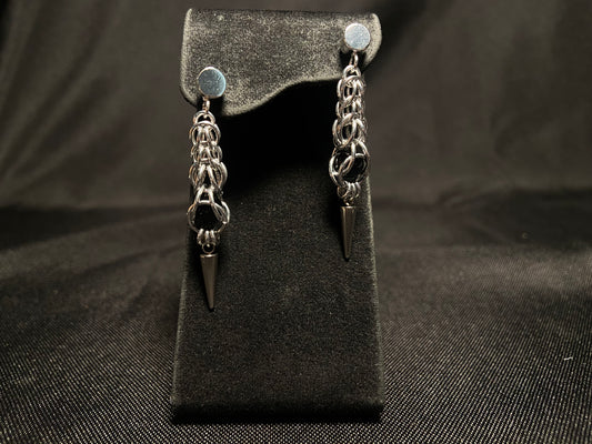 Black Onyx Persian Drop with Spike Earrings