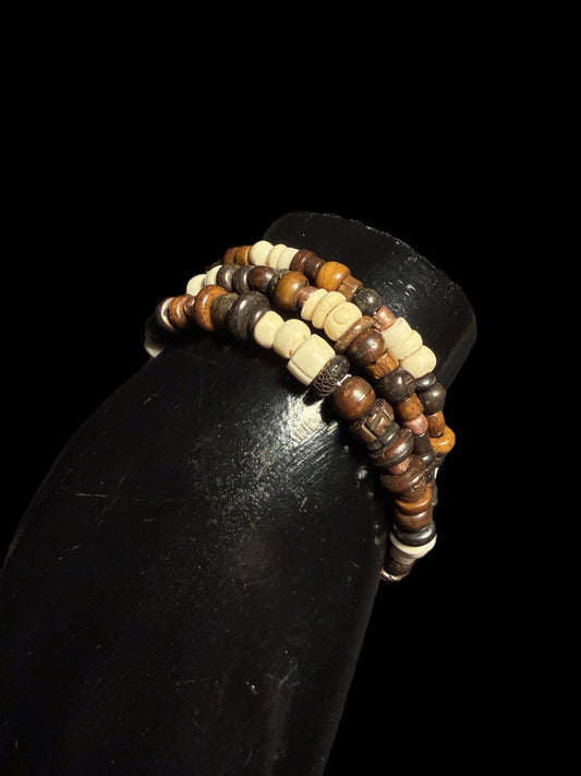 Copper, Bone and Wood Bracelet