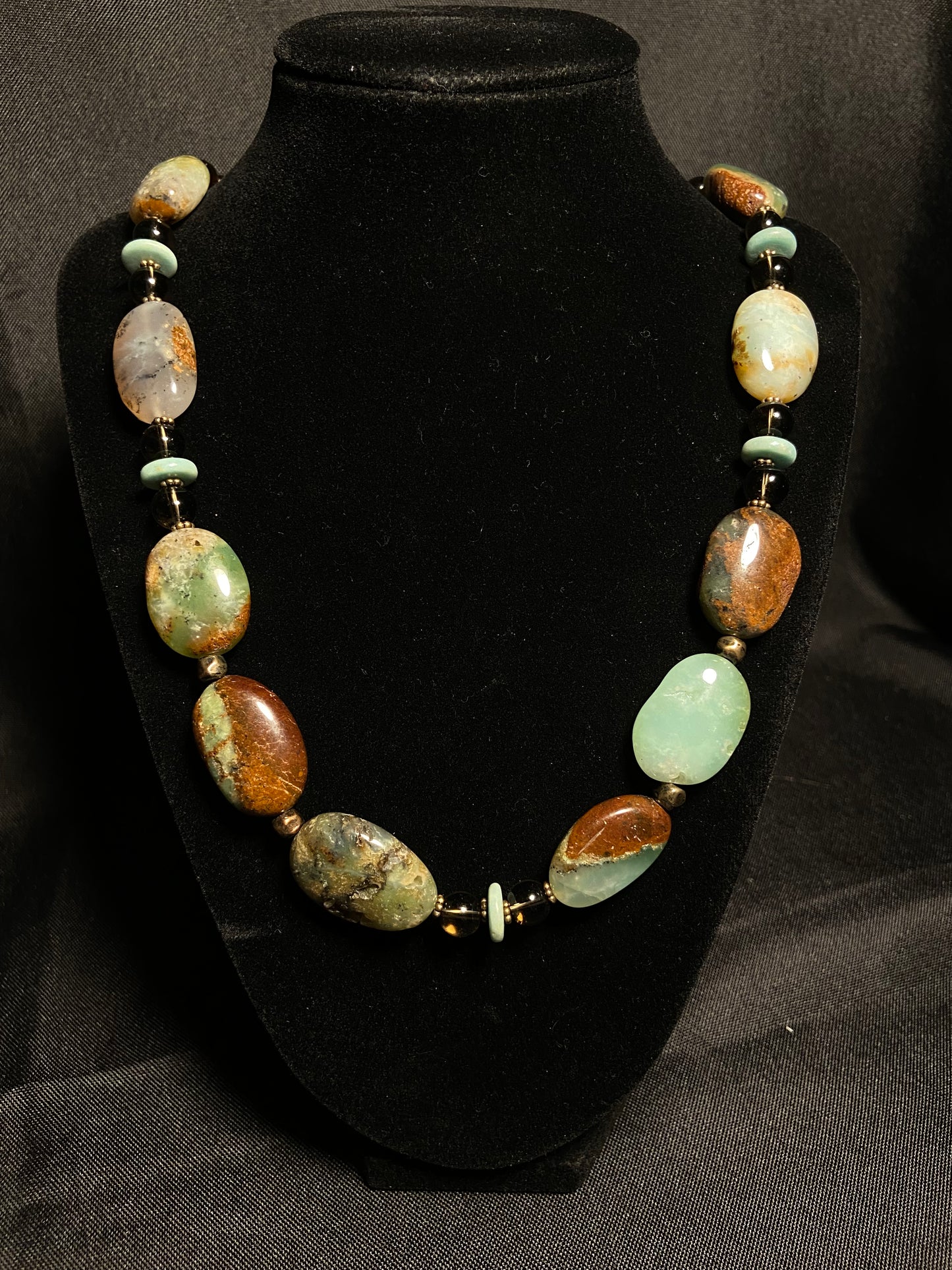 Opal And Smokey Quartz Necklace