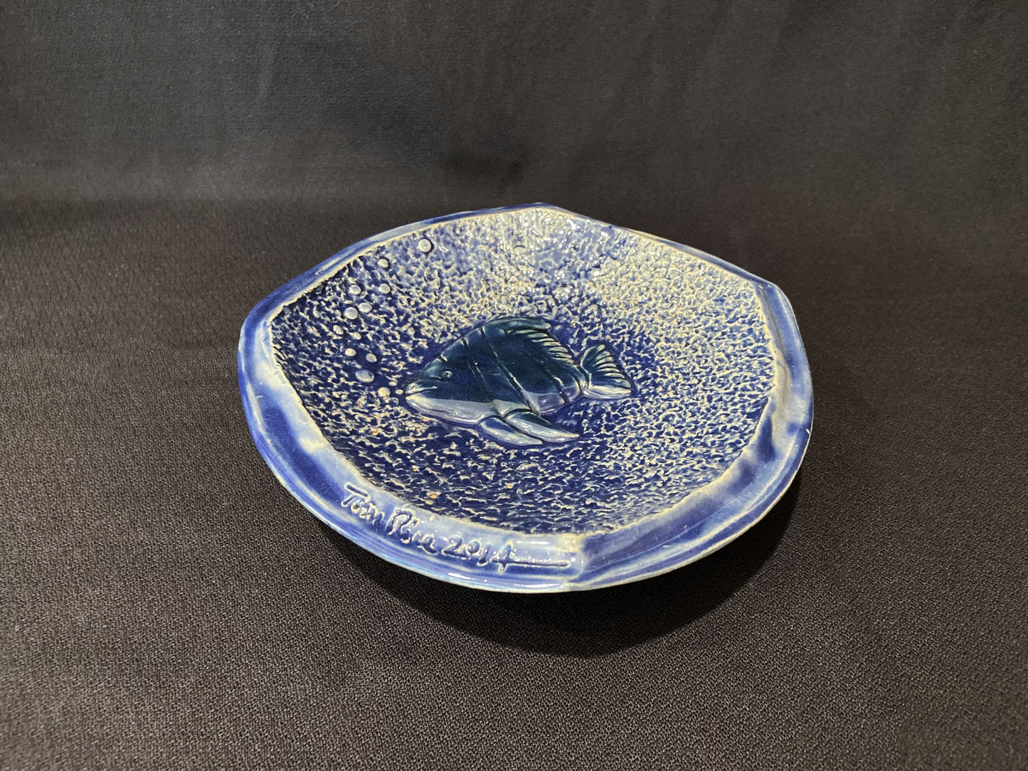 Small Blue Platter with Fish