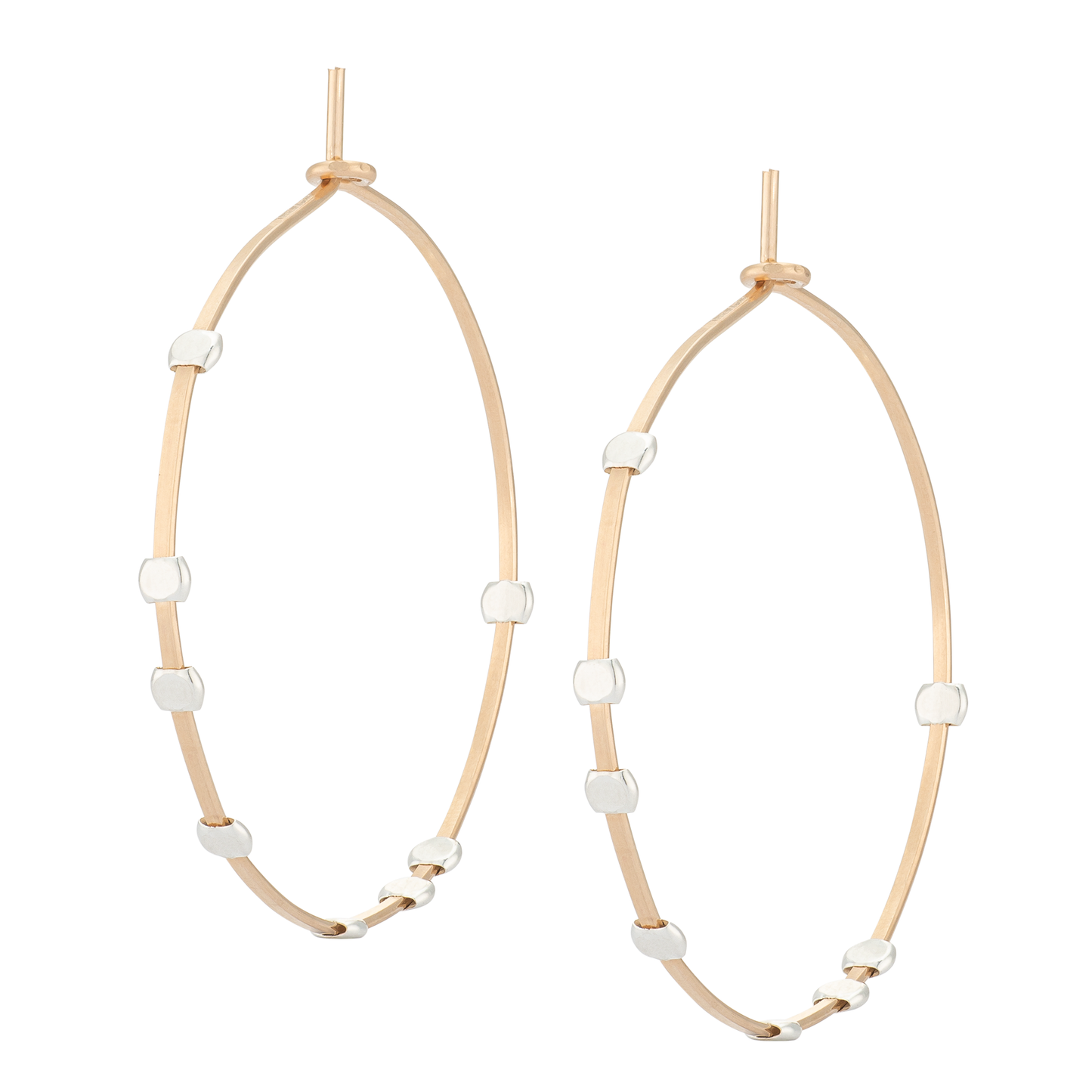 Cosmos Gold & Silver Dotted Circle Minimal Hoop Earrings