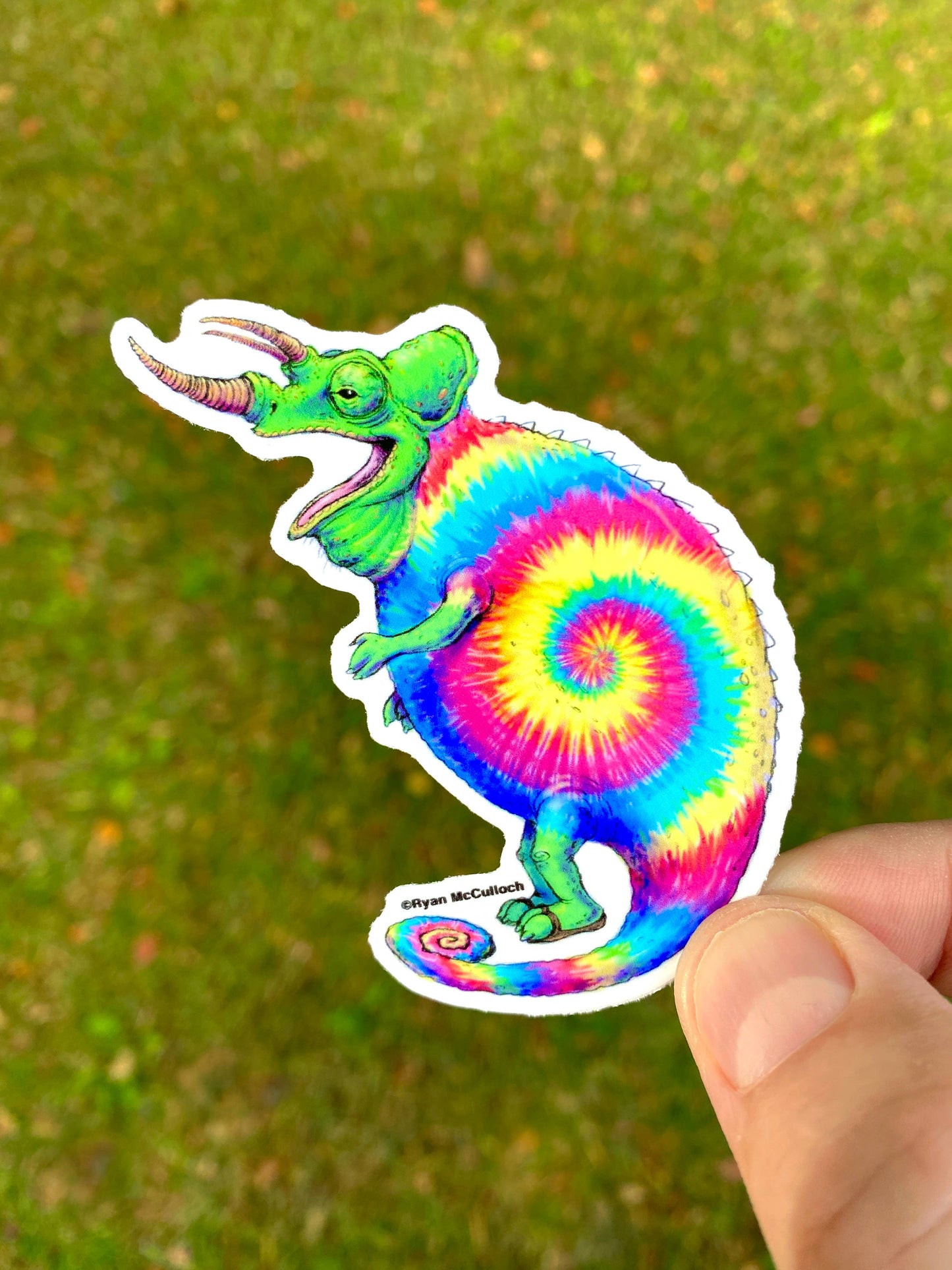 VINYL STICKER: Tie-Dye Hippie Chameleon