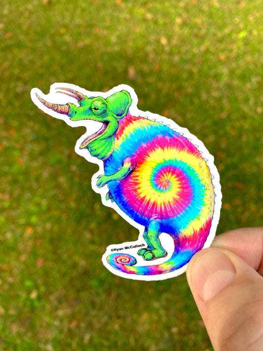 VINYL STICKER: Tie-Dye Hippie Chameleon