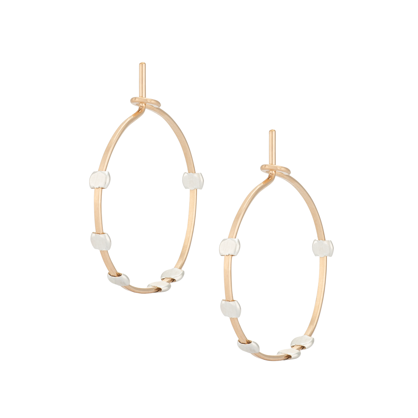 Cosmos Gold & Silver Dotted Circle Minimal Hoop Earrings