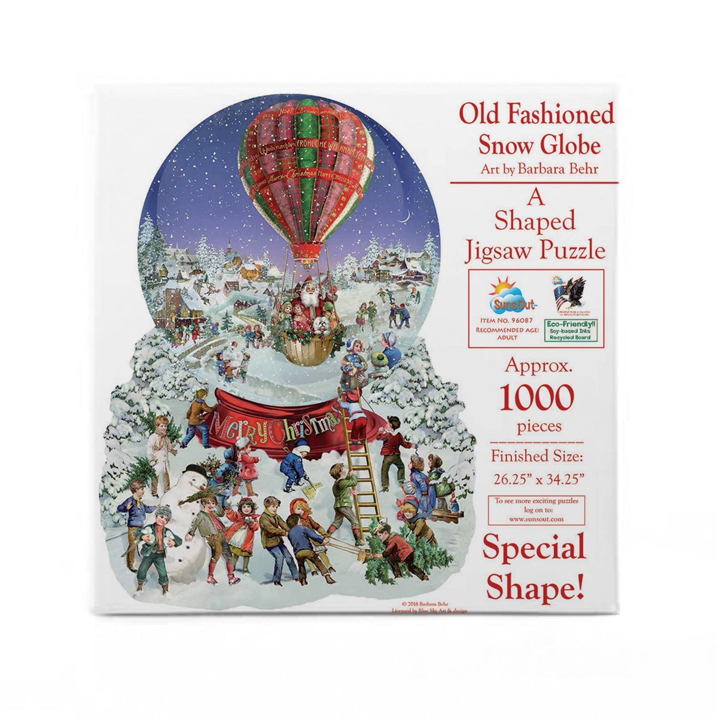 0301 Old Fashioned Snow Globe SHAPED Puzzle