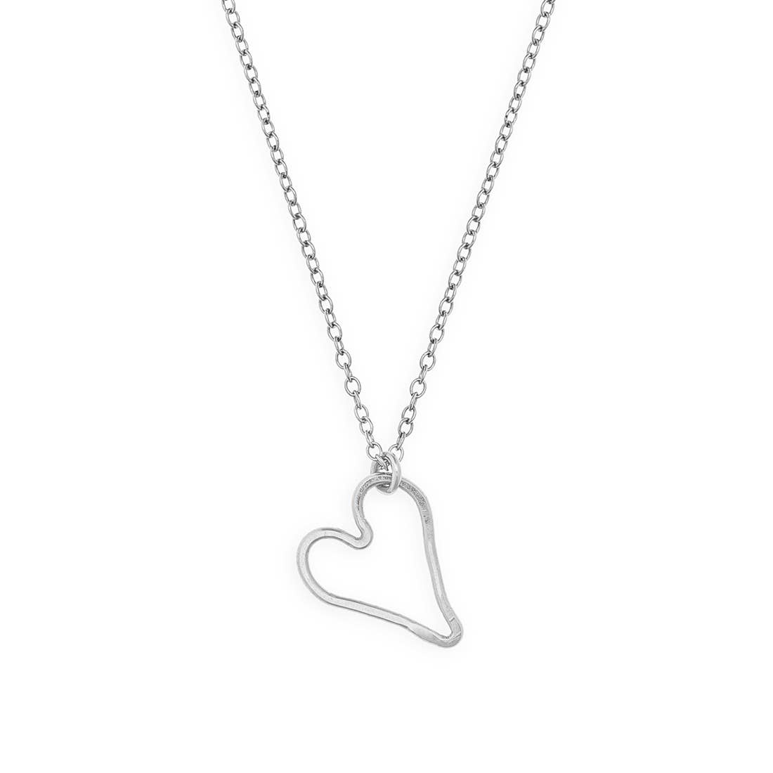 Small Modern Heart Necklace - gold filled or sterling silver