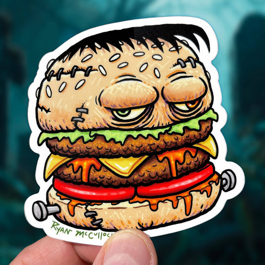 VINYL STICKER: Franken-Burger (Frankenstein Food Monsters)