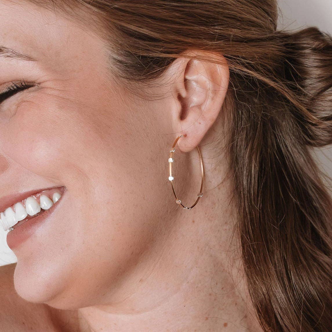 Cosmos Gold & Silver Dotted Circle Minimal Hoop Earrings