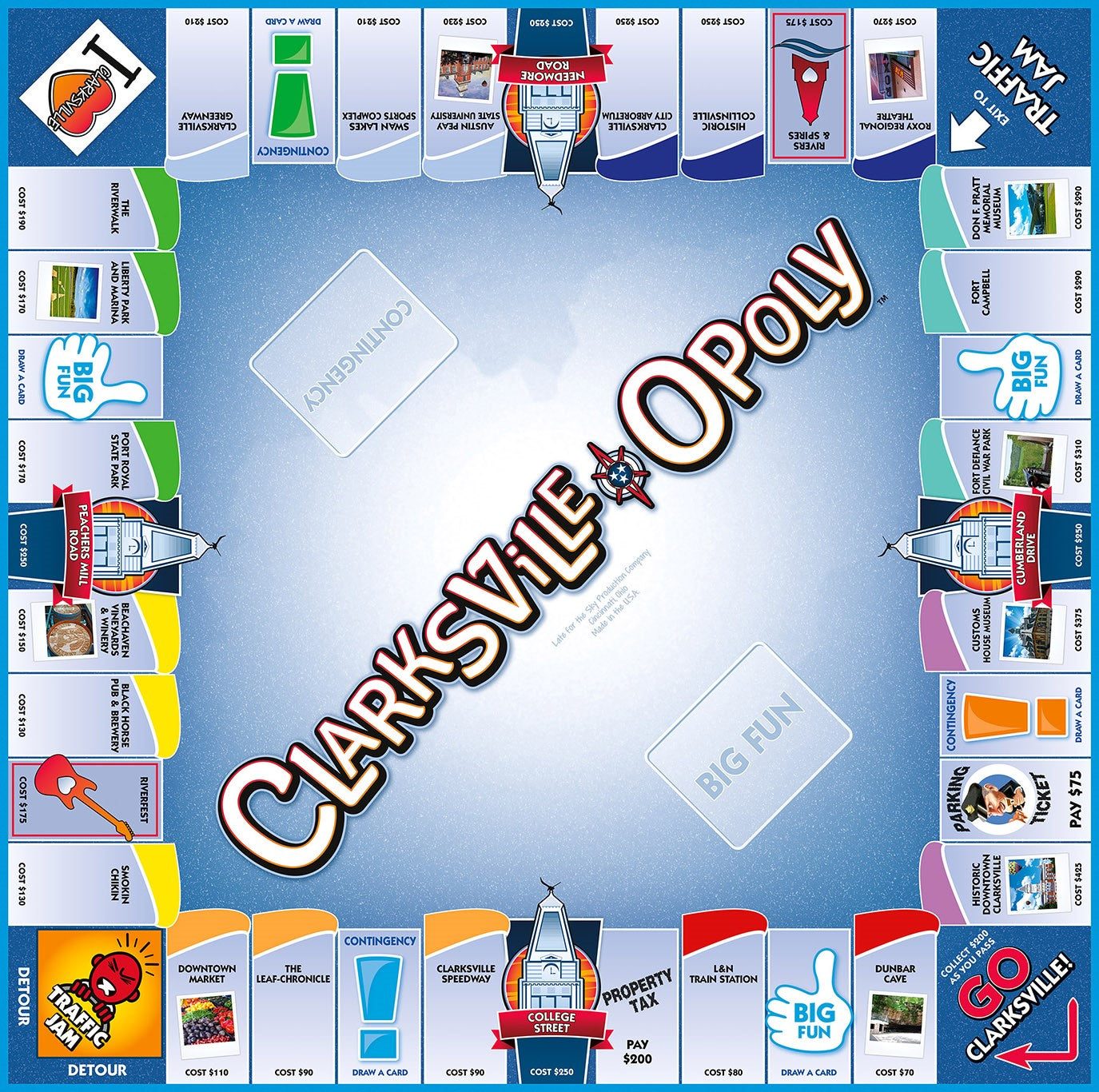 Clarksville-opoly Board Game