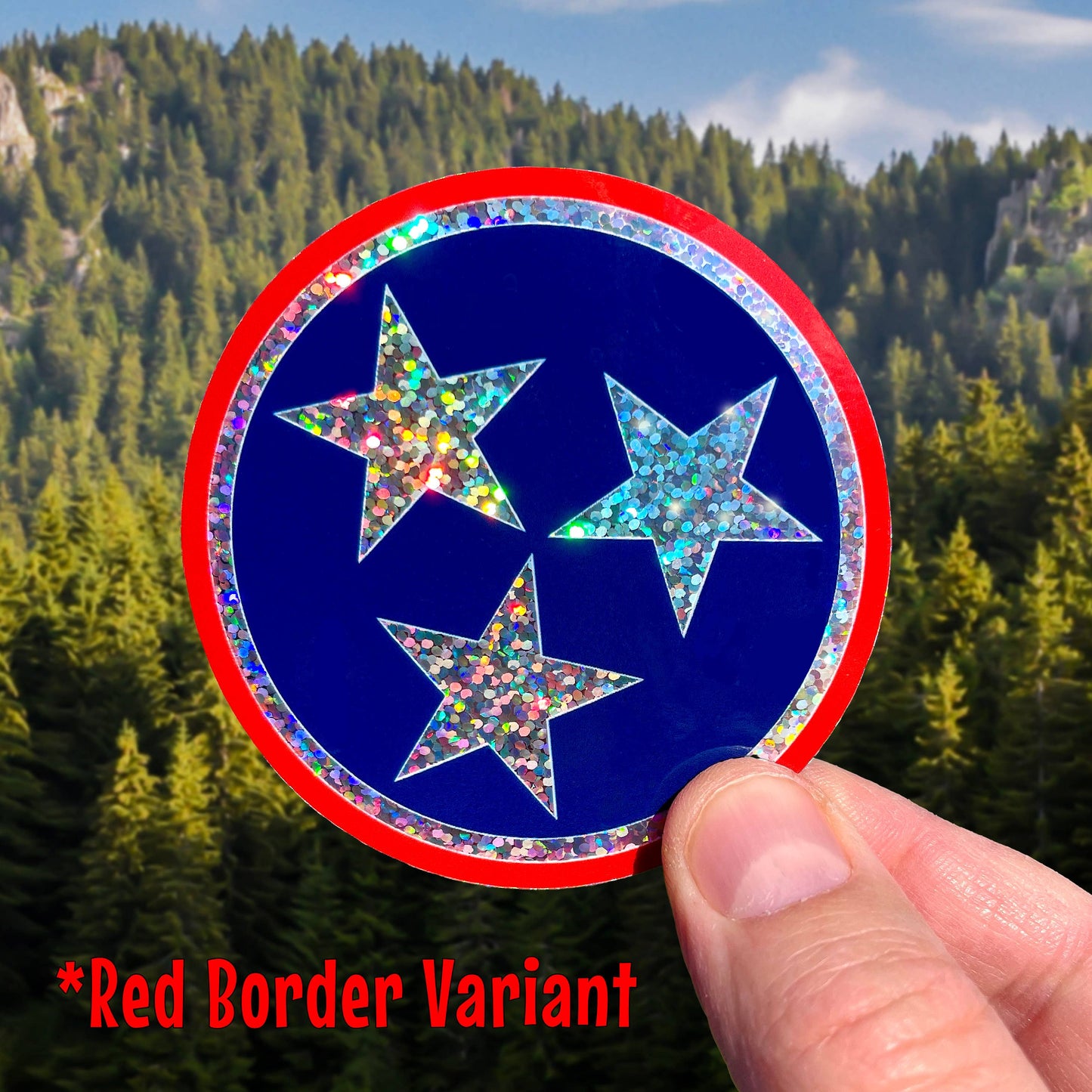 GLITTER STICKER: Tennessee State Flag