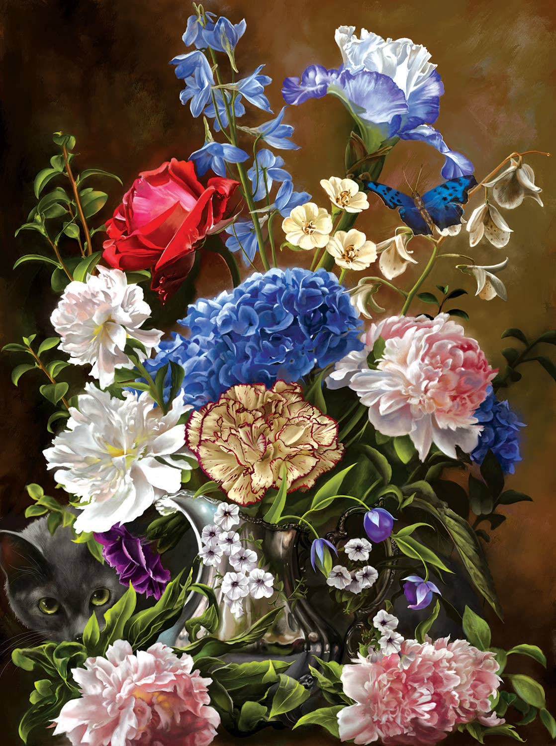 0586 Bouquet in Blue 1000 pc Puzzle