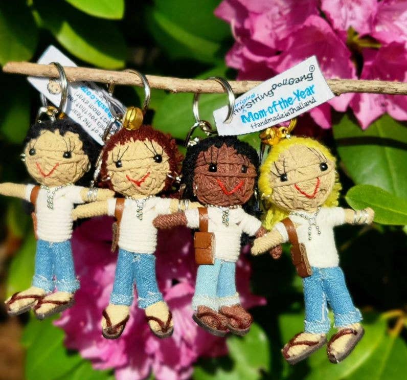 Mom of the Year String Doll Keychain