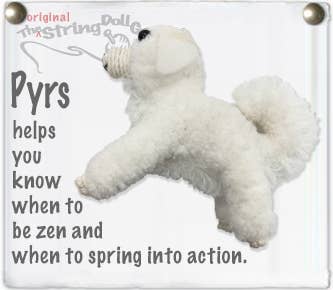 Pyrs the Great Pyrenees String Doll Keychain