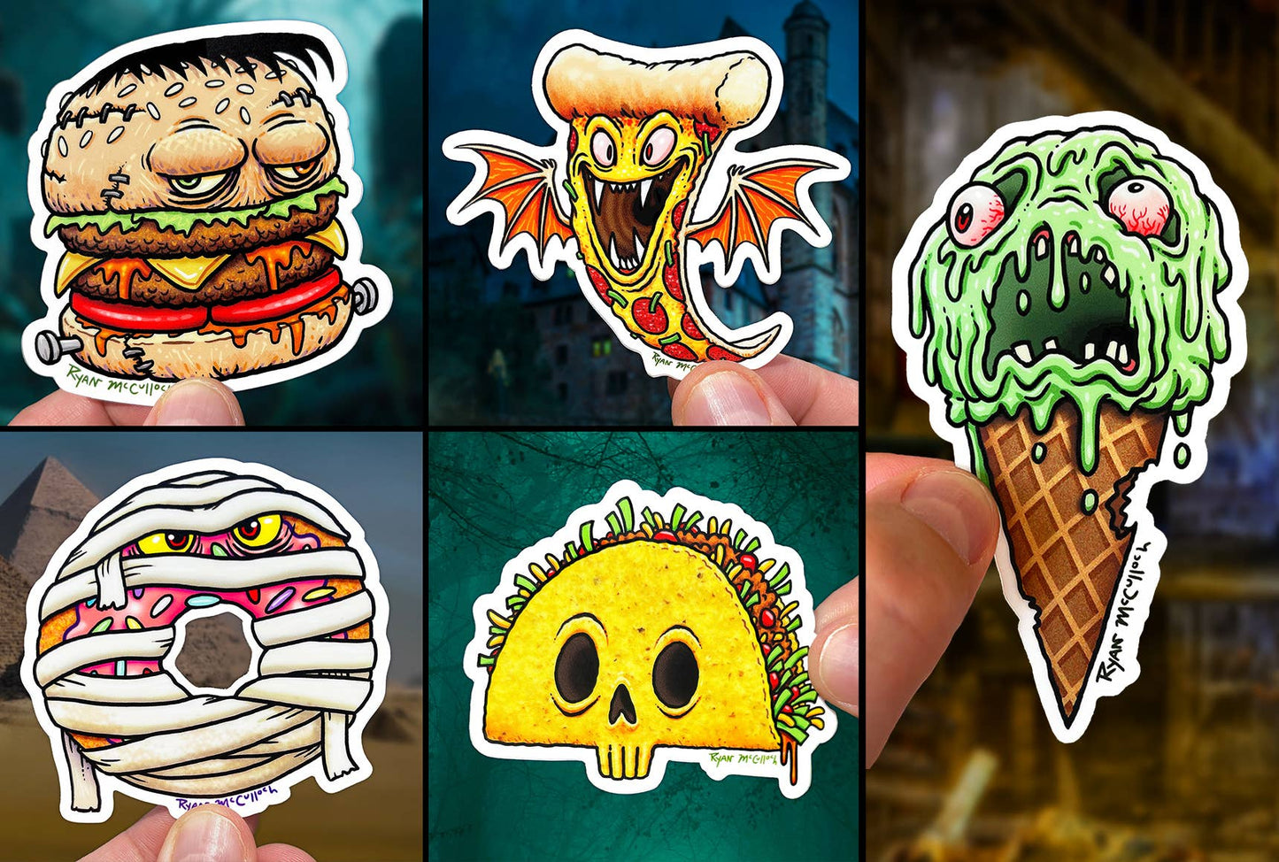 VINYL STICKER: Franken-Burger (Frankenstein Food Monsters)